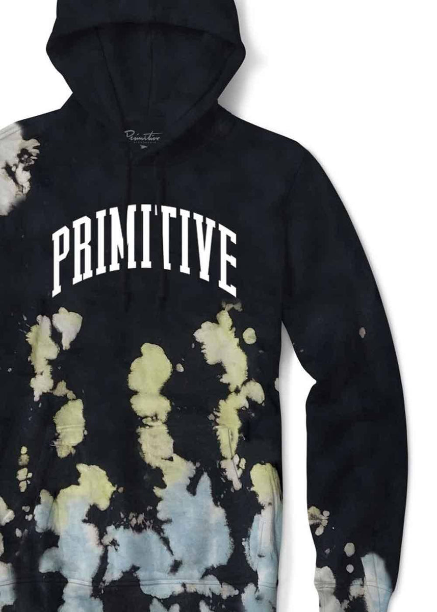 Sweat Capuche Délavé Primitive Collegiate Noir