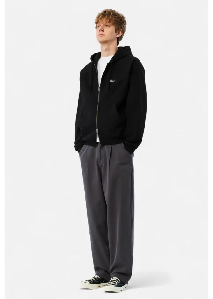 Dime - Dime Cursive Small Logo Zip Hoodie Schwarz