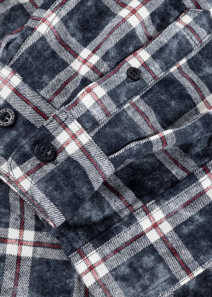 Dime - Dime Plaid Flannel Shirt Bleached Navy