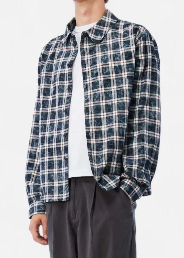 Dime - Dime Plaid Flannel Shirt Bleached Navy