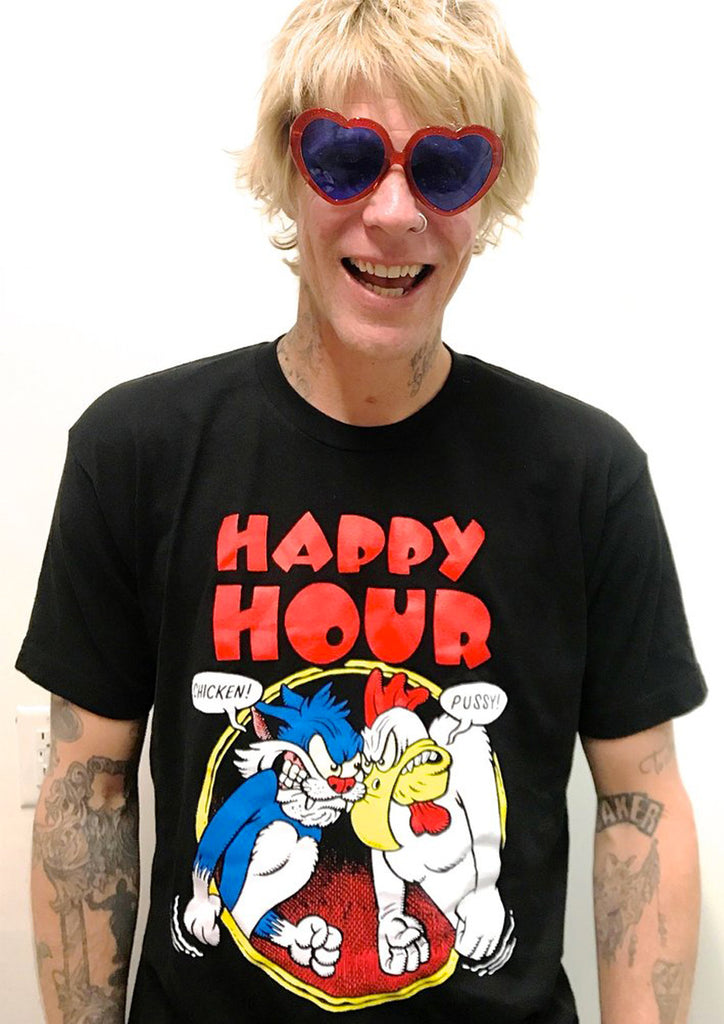 Happy Hour Chicken And Pussy Tee Black  Happy Hour   