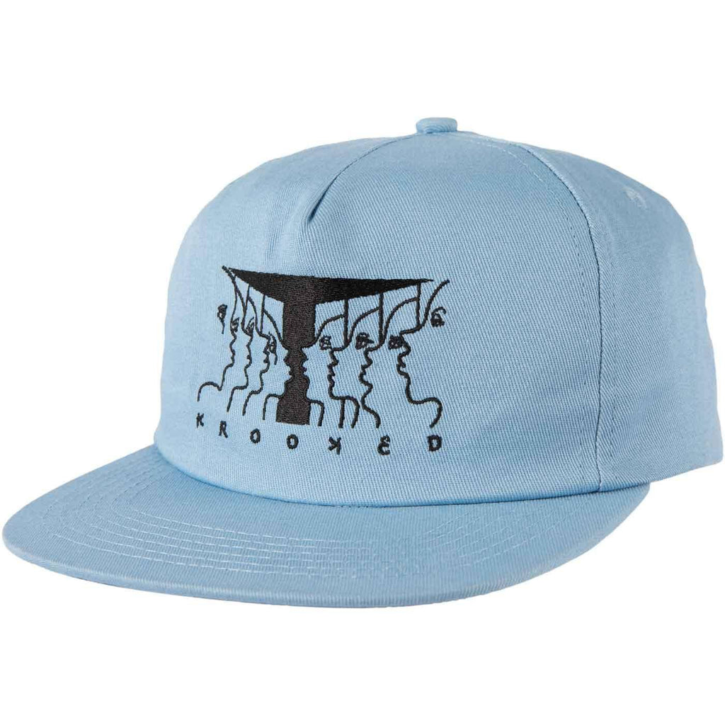 Krooked Faces Snap Back Cap Light Blue  Krooked   