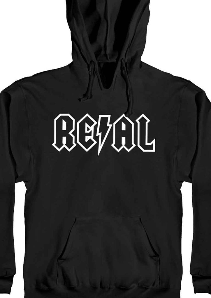 Real Deeds Outline Hooded Sweatshirt Black  Real   