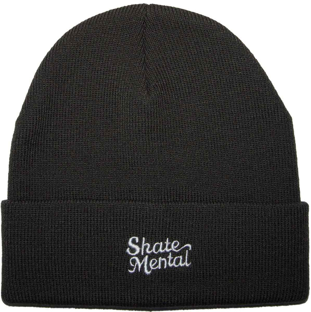 Skate Mental Script Logo Beanie Charcoal  Skate Mental   