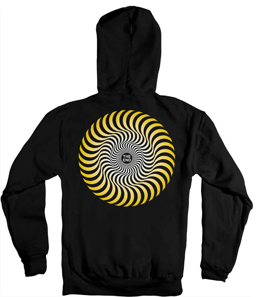 Spitfire Classic Swirl Fade Hooded Sweatshirt Black Yellow  Spitfire   