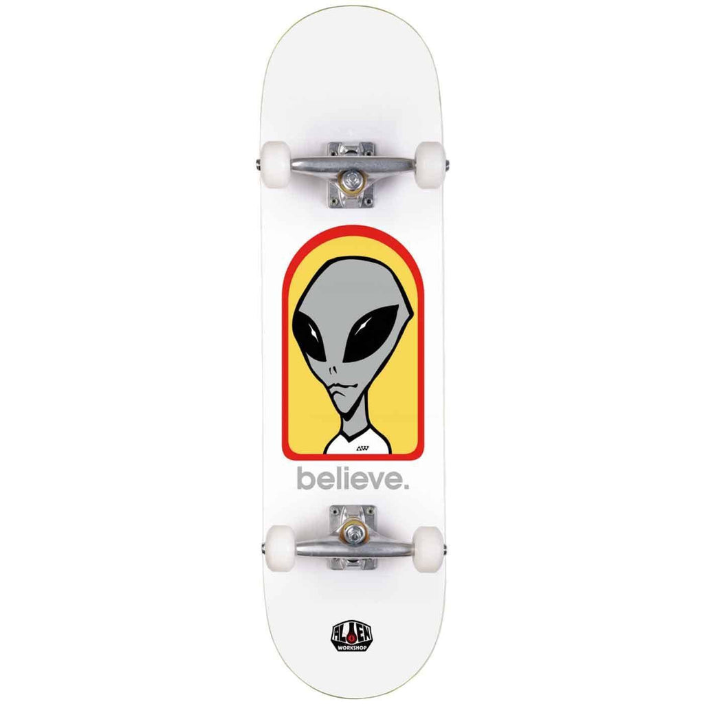 Alien Workshop Believe 8.0 Complete Skateboard White  Alien Workshop   