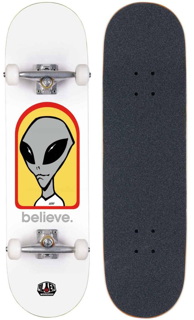 Alien Workshop Believe 8.0 Complete Skateboard White  Alien Workshop   