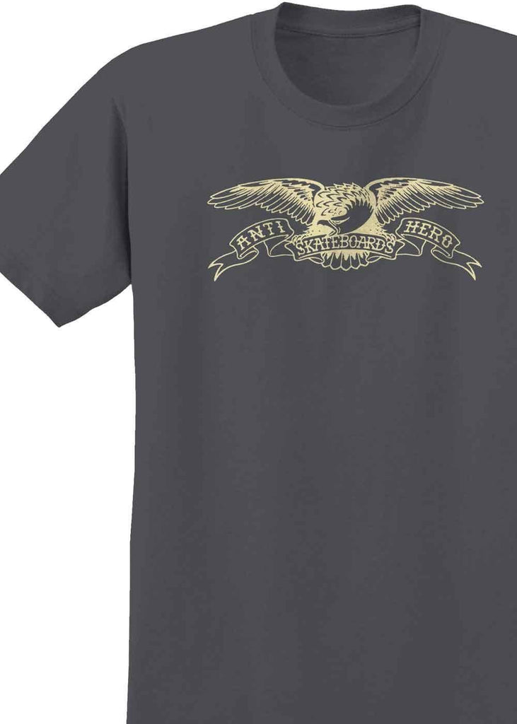 Anti Hero Basic Eagle T-Shirt Charcoal Grey Cream  Anti Hero   