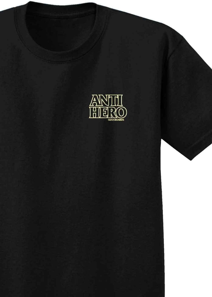 Anti Hero Outline Hero T-Shirt Black Yellow  Anti Hero   