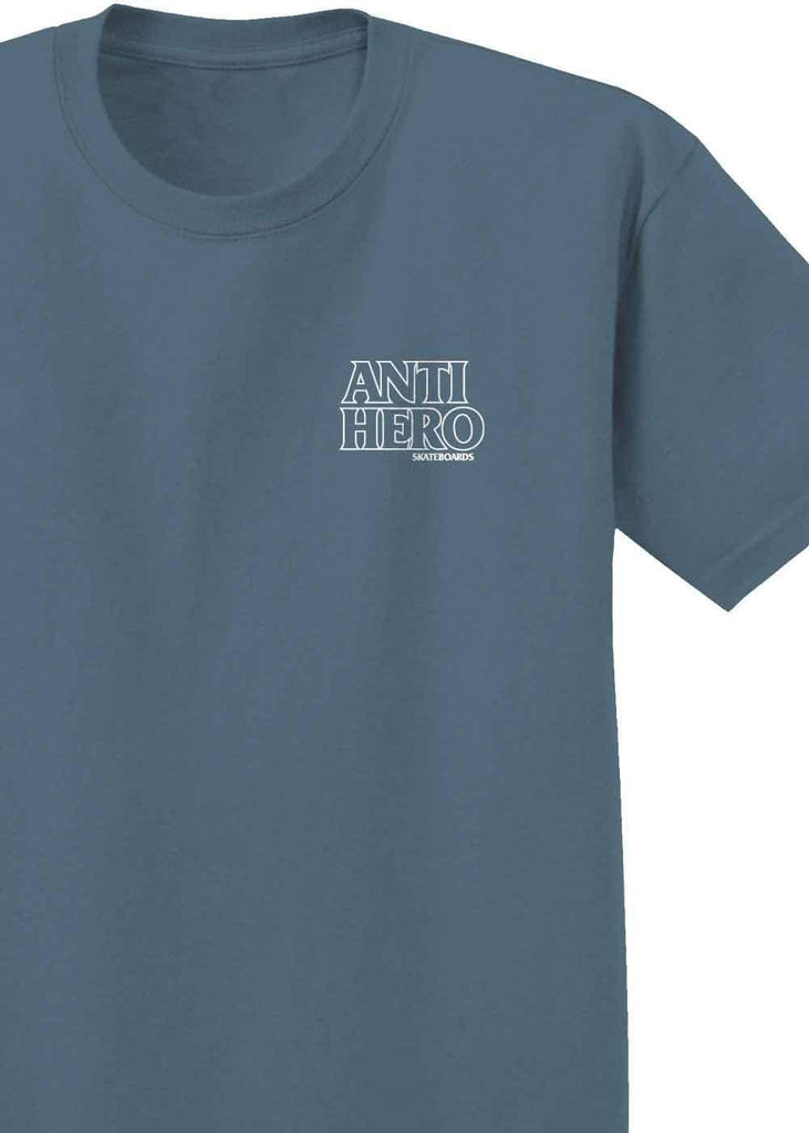 Anti Hero Outline Hero T-Shirt Slate Blue White  Anti Hero   