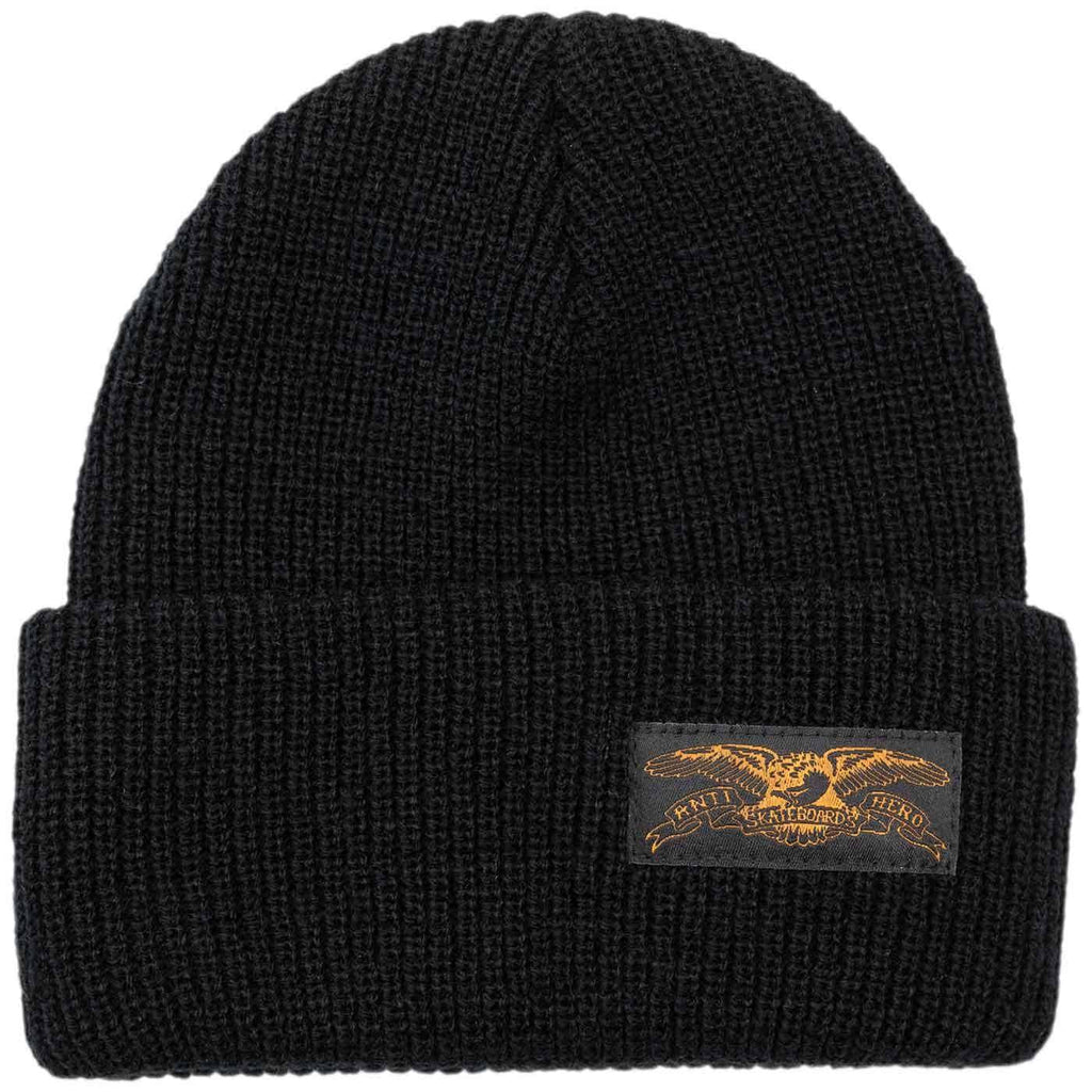 Anti Hero Stock Eagle Label Beanie Black Khaki  Anti Hero   