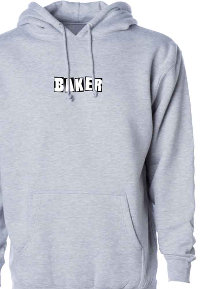 Baker Brand Logo Hooded Sweatshirt Heather Grey  Baker   