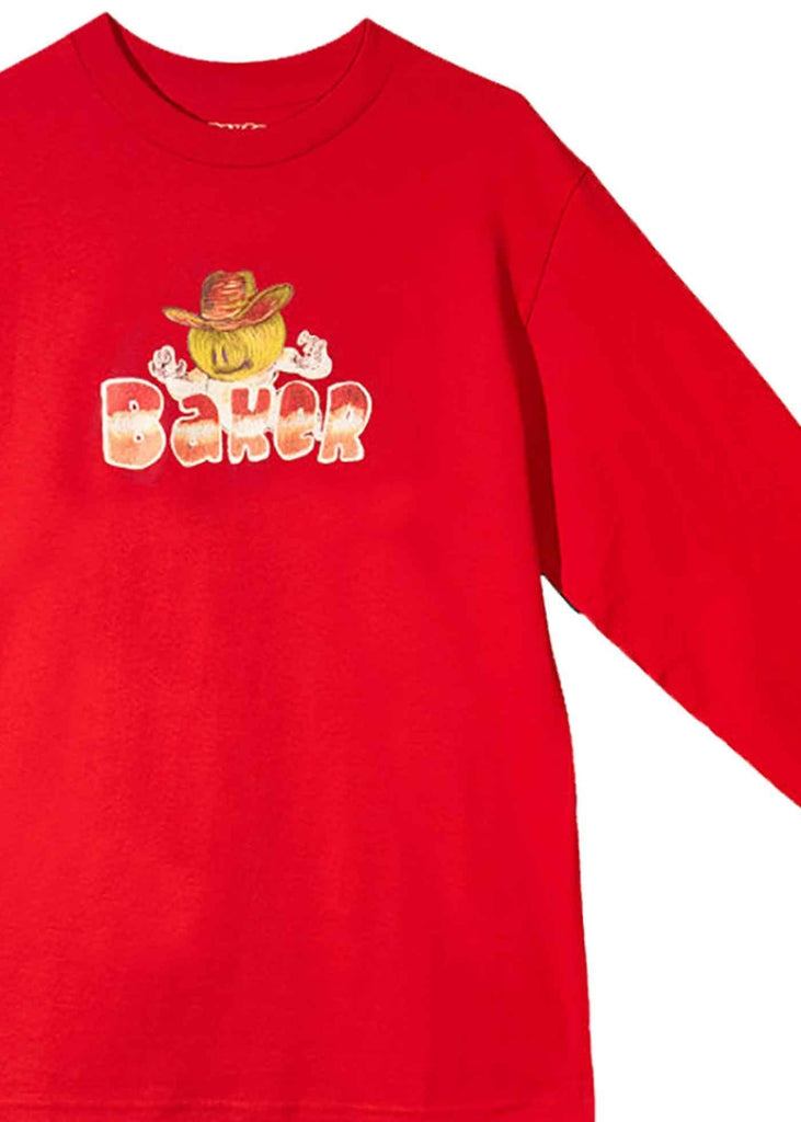 Baker Ghost Cowboy Card Longsleeve T-Shirt Red  Baker   