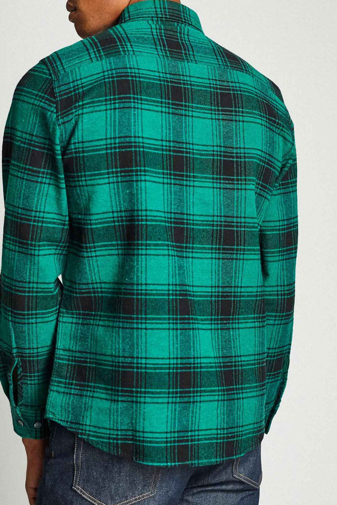 Brixton Bowery Flannel Green Black  Brixton   