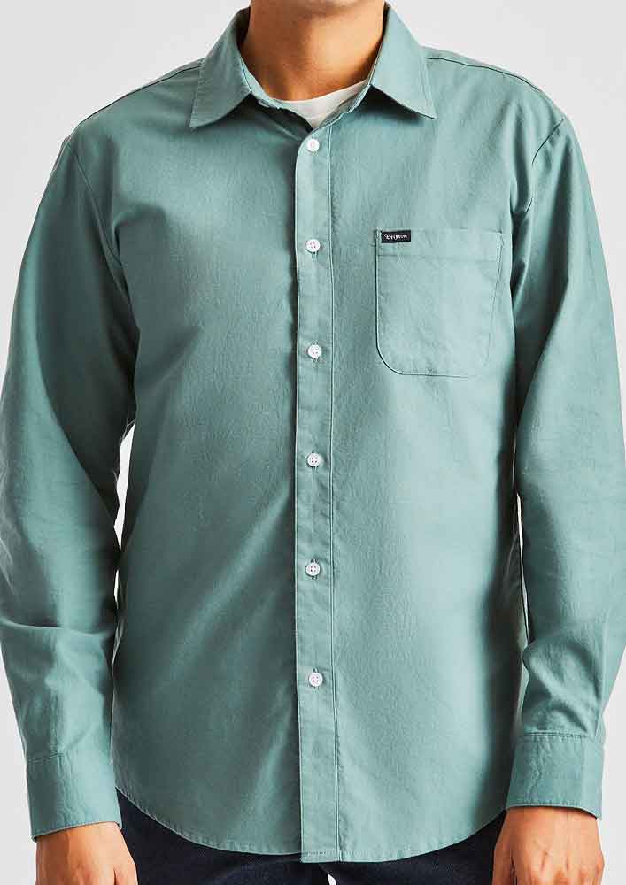 Brixton Charter Oxford Longsleeve Shirt Jade  Brixton   