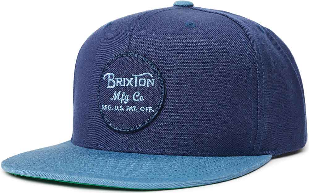 Brixton Wheeler Snapback Cap Washed Navy Blue  Brixton   