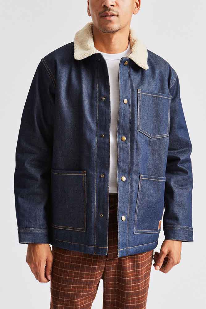 Brixton Yard Denim Sherpa Jacket Raw  Brixton   