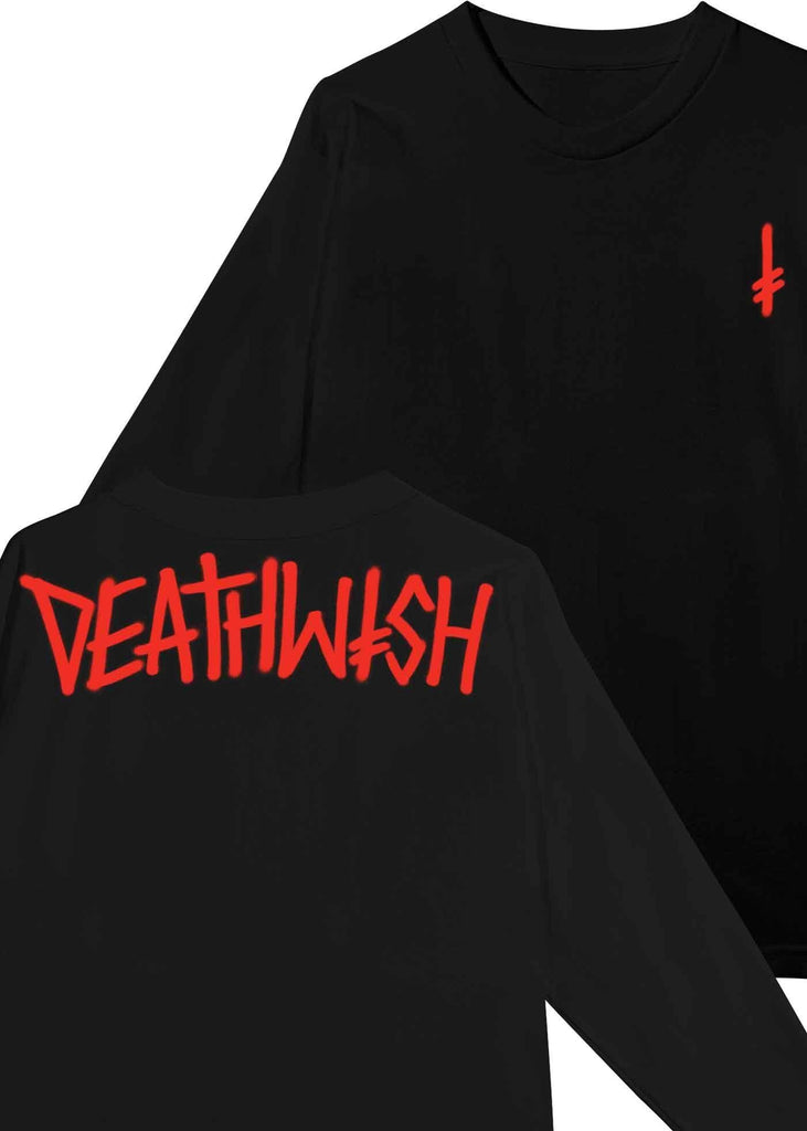 Deathwish Deathspray Langarm T-Shirt Schwarz Rot  Deathwish   