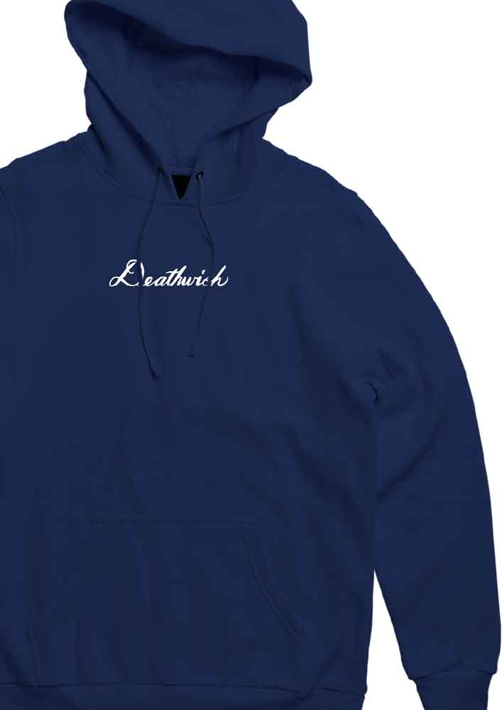 Deathwish Script Hooded Sweatshirt Navy  Deathwish   