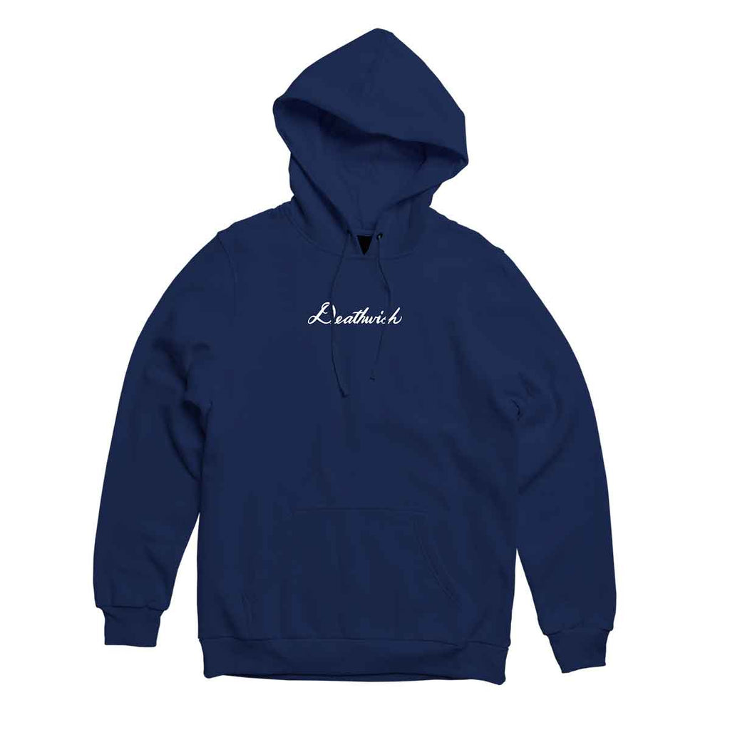 Deathwish Script Hooded Sweatshirt Navy  Deathwish   