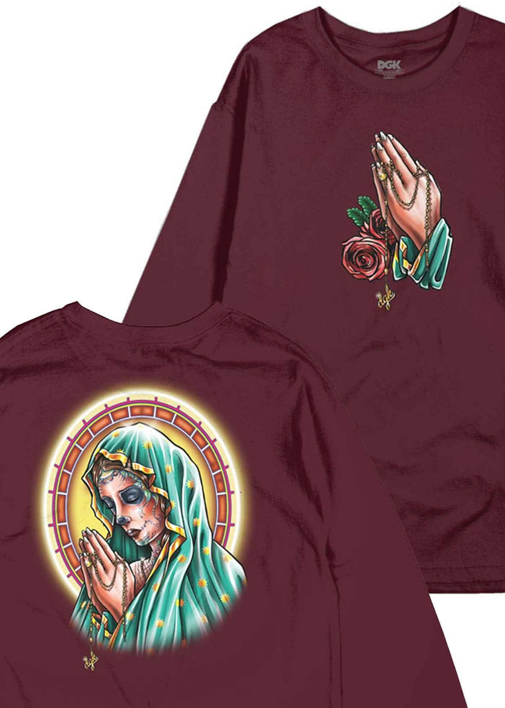 DGK Our Lady Longsleeve T-Shirt Burgundy  DGK   