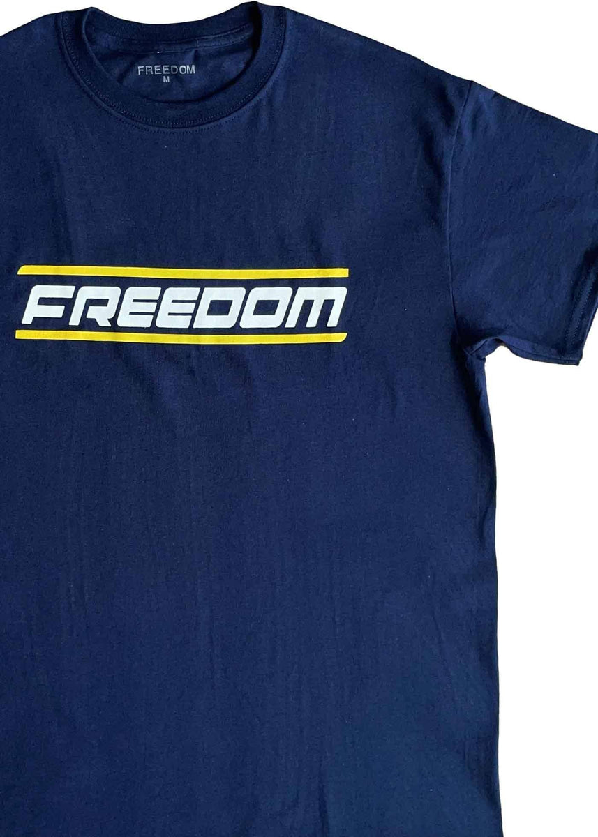 Freedom Finish Line T-Shirt Navy – Freedom Skateshop