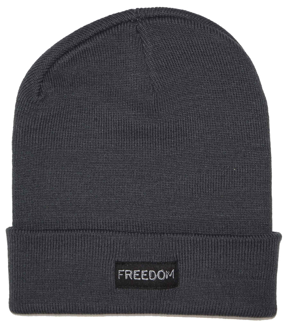 Freedom Label Beanie Charcoal  Freedom   