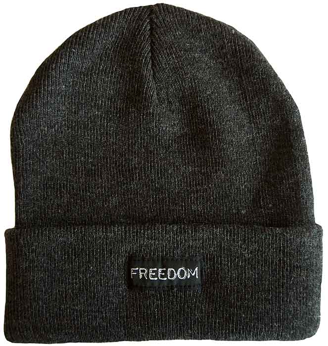 Freedom Label Beanie Heather Black  Freedom   