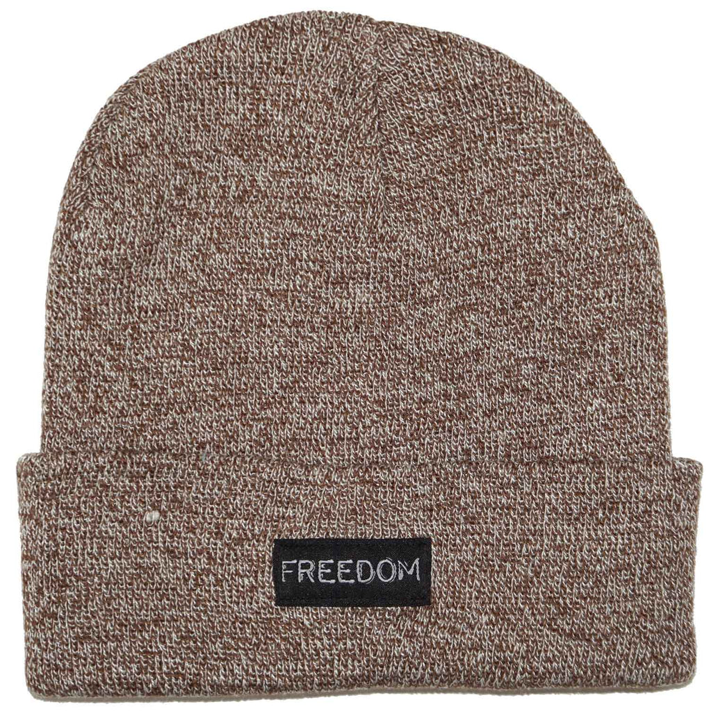 Freedom Label Beanie Heather Brown  Freedom   