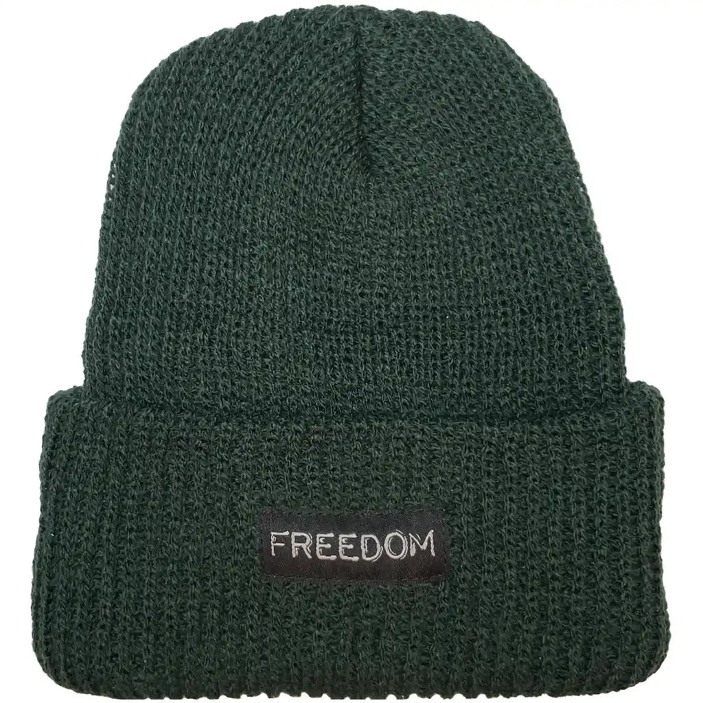 Freedom Label Cuff Beanie Forest Green Handelsware Freedom   