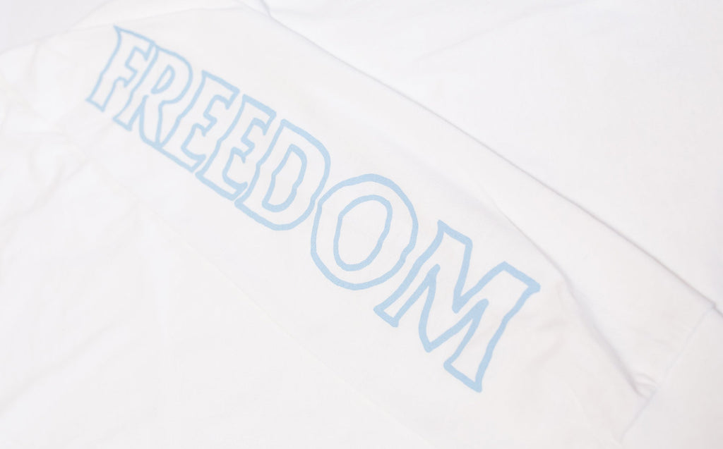 Freedom Outline Longsleeve White Blue  Freedom   