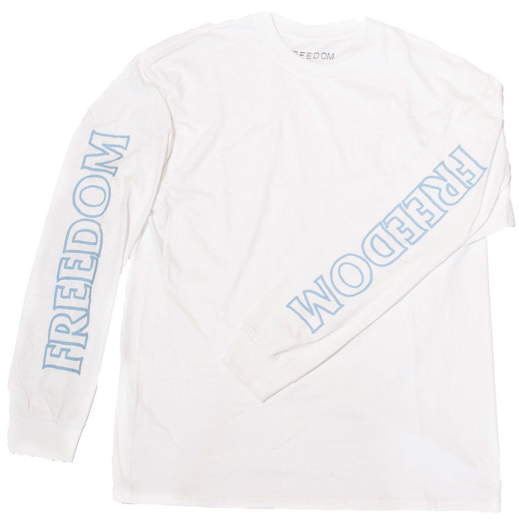 Freedom Outline Longsleeve White Blue  Freedom   