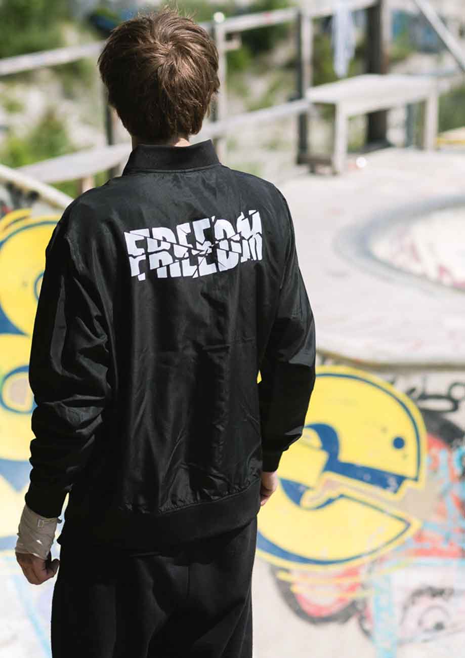 Freedom Shattered Bomber Jacket Black