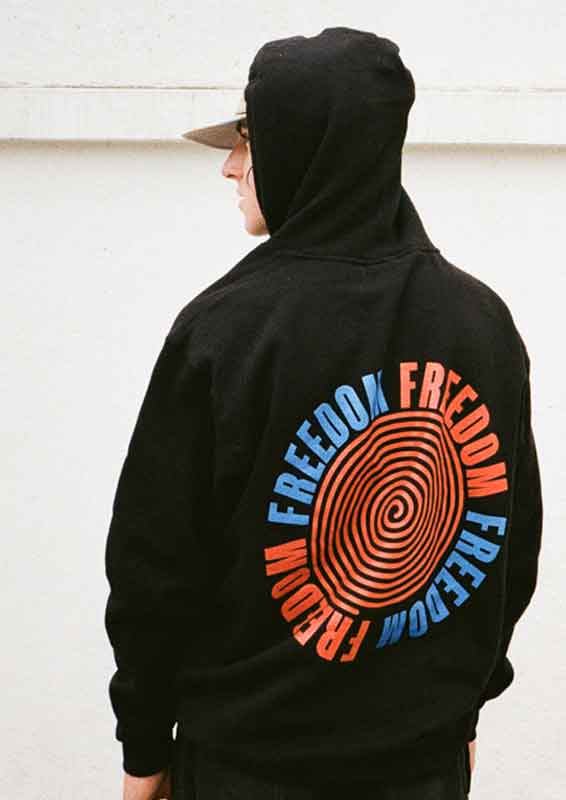 Freedom Spiral Collection Hooded Sweatshirt Black  Freedom   