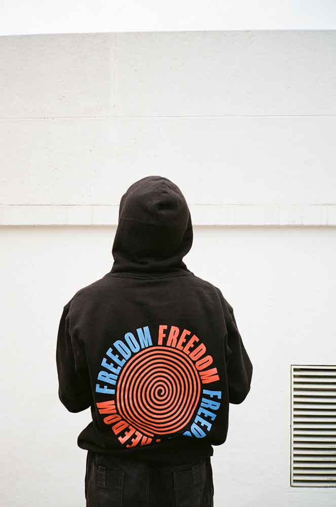 Freedom Spiral Collection Hooded Sweatshirt Black  Freedom   