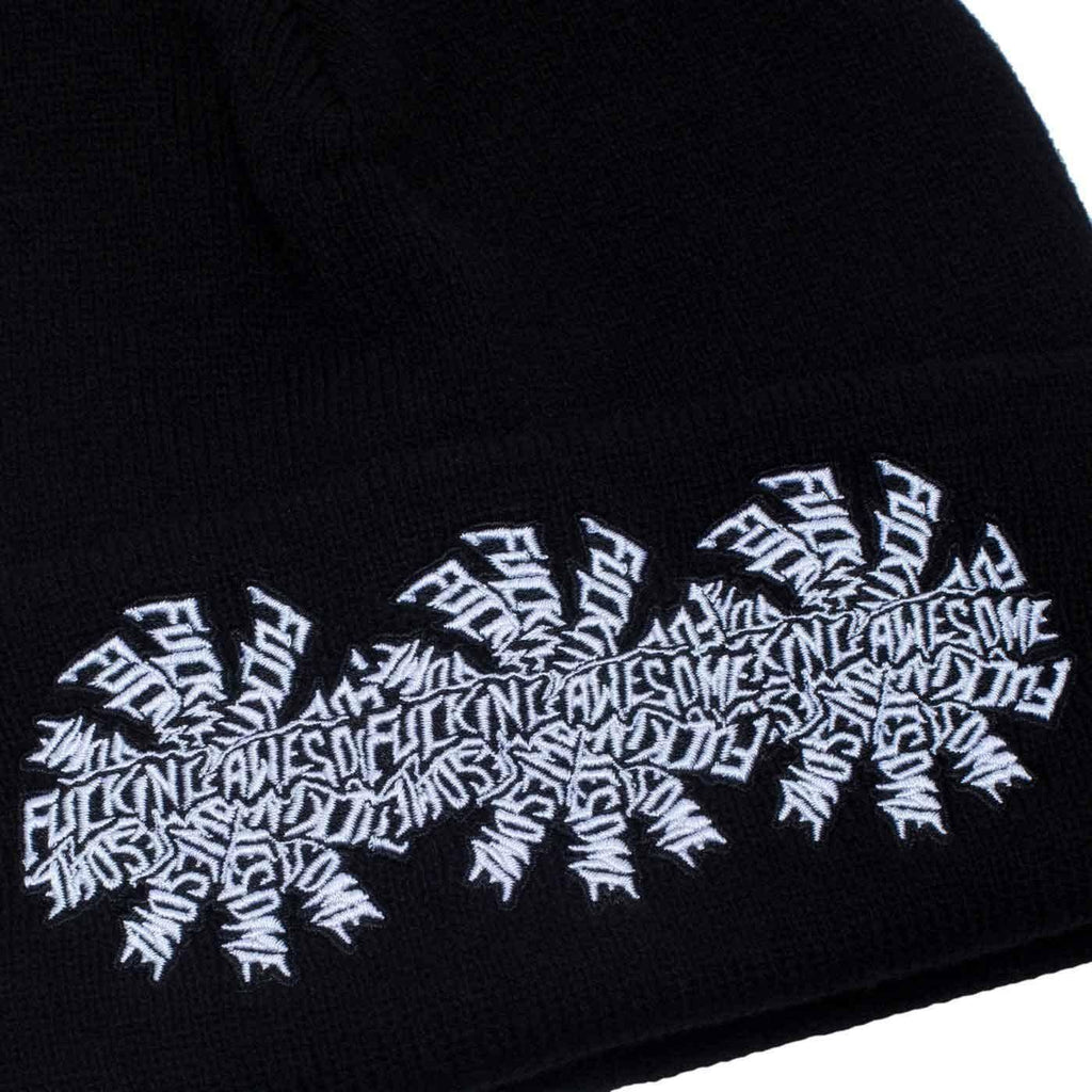 Fucking Awesome 3 Spiral Cuff Beanie Black  Fucking Awesome   