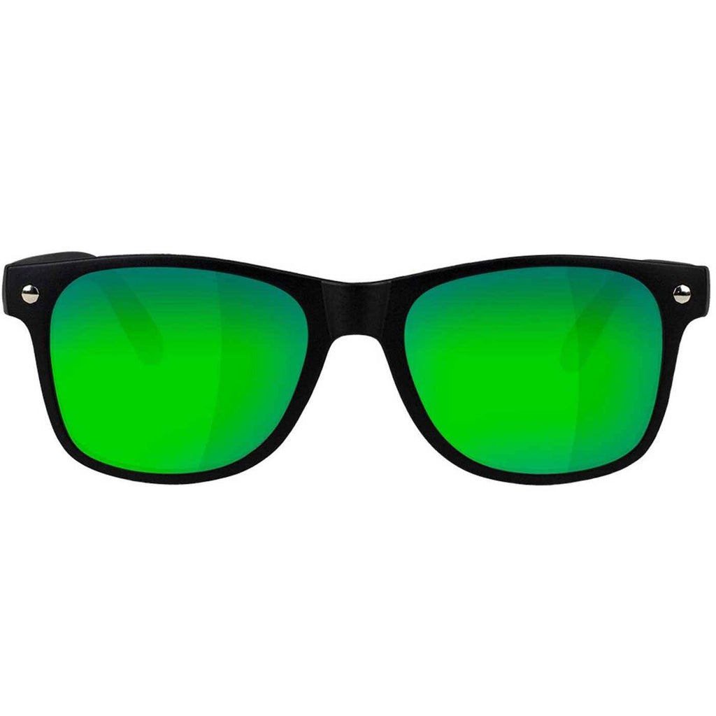 Glassy Leonard Polarized Sonnenbrille Matte Black Green Mirror  Glassy Eyewear   