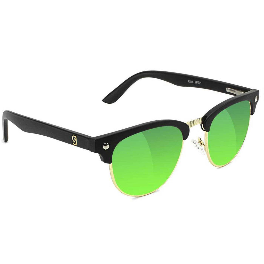 Glassy Morrison Polarized Premium Sonnenbrille Matte Black Green Mirror  Glassy Eyewear   