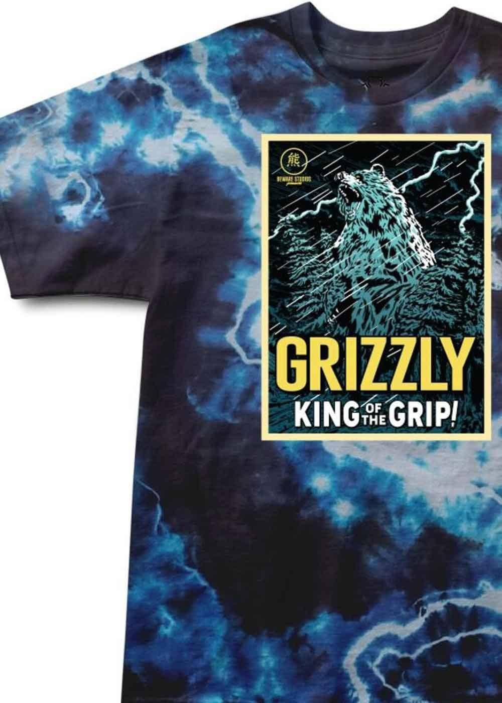 T-Shirt Grizzly Grizzilla Noir Bleu Tie Dye