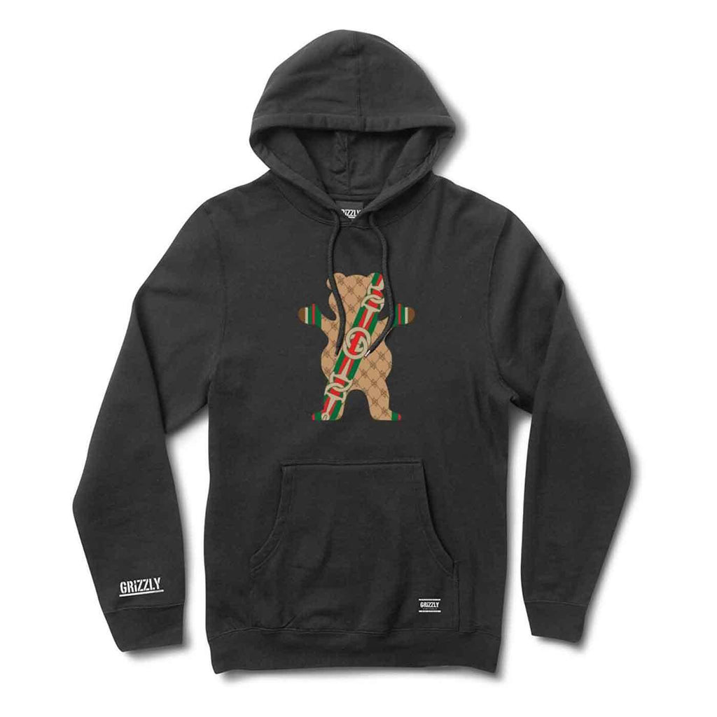 Grizzly Lap Of Luxury Hooded Sweatshirt Black  Grizzly   