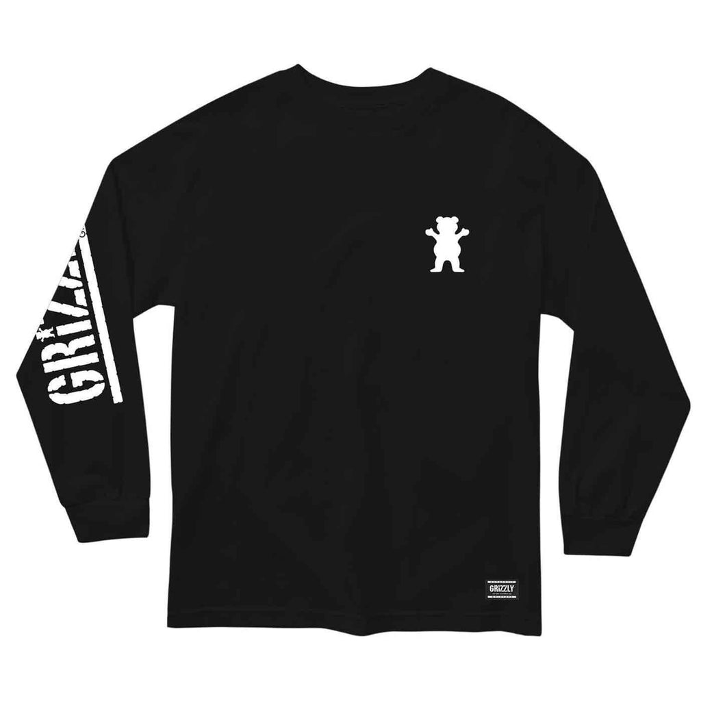 Grizzly Mini Bear Longsleeve T-Shirt Black White  Grizzly   