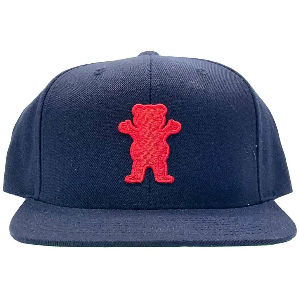 Grizzly OG Bear Snapback Cap Navy Red  Grizzly   