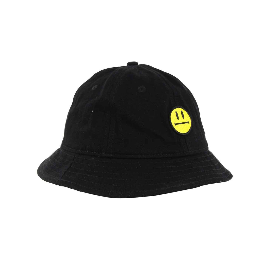 Helas Smiley Denim Bucket Hat Black  Helas   