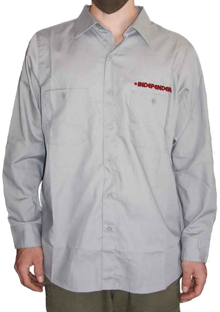 Independent Grindstone Work Shirt Pale Grey  Independent   