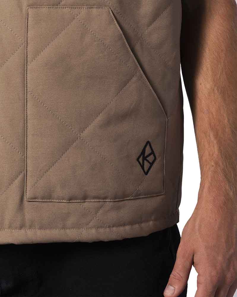 Krooked Diamond K Canvas Vest Khaki  Krooked   