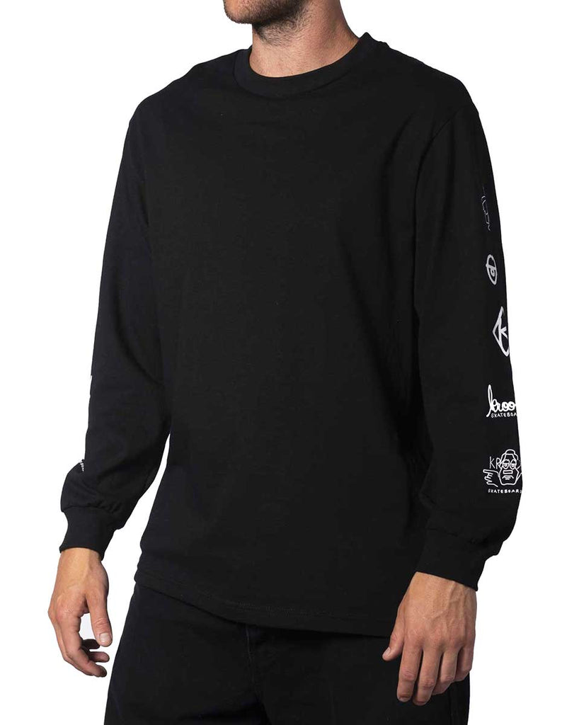 Krooked Naskar Longsleeve T-Shirt Black  Krooked   