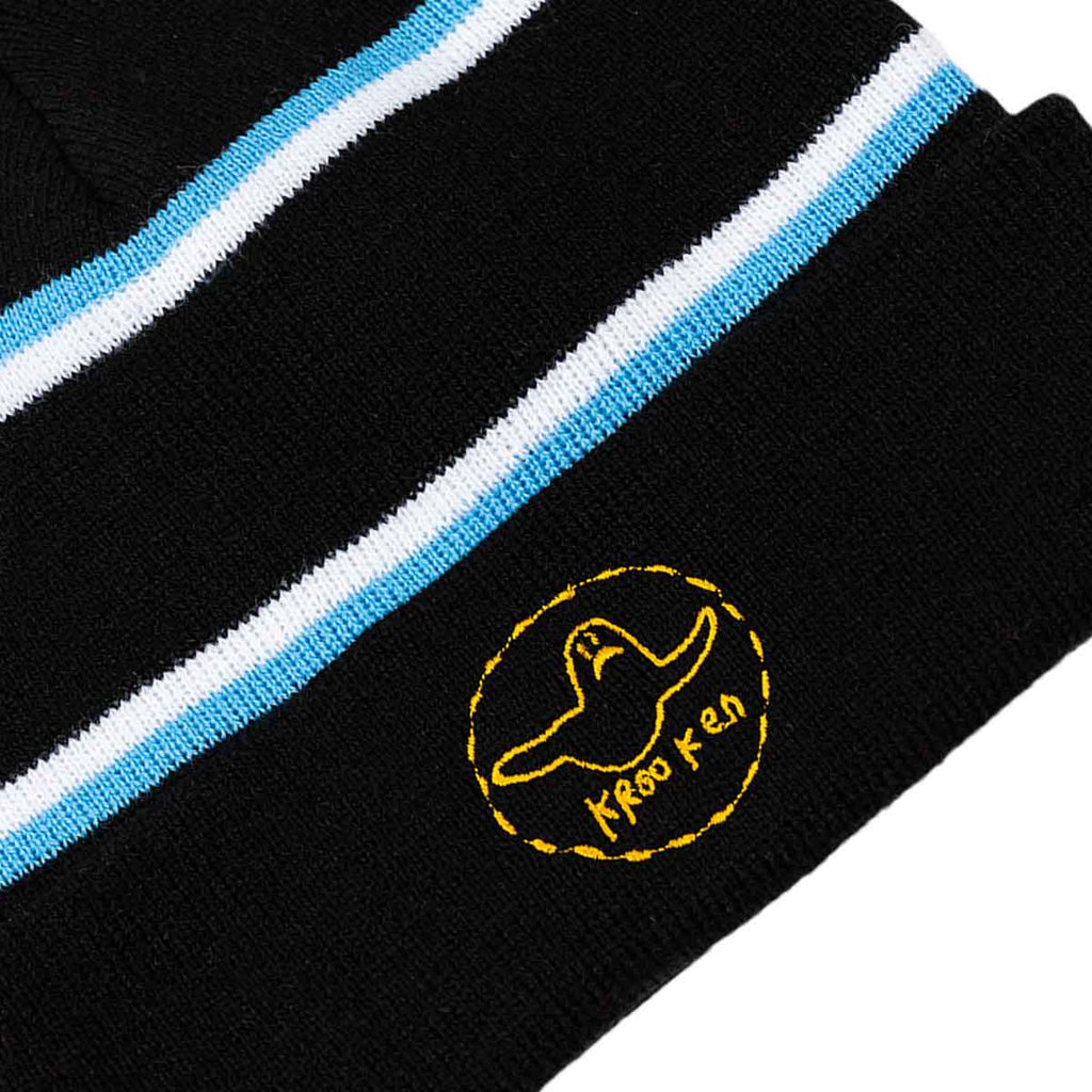 Krooked Trinity Beanie Black Blue Yellow  Krooked   