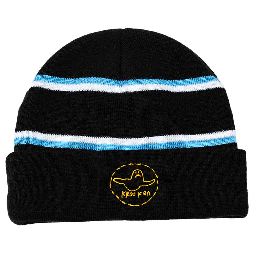 Krooked Trinity Beanie Black Blue Yellow  Krooked   