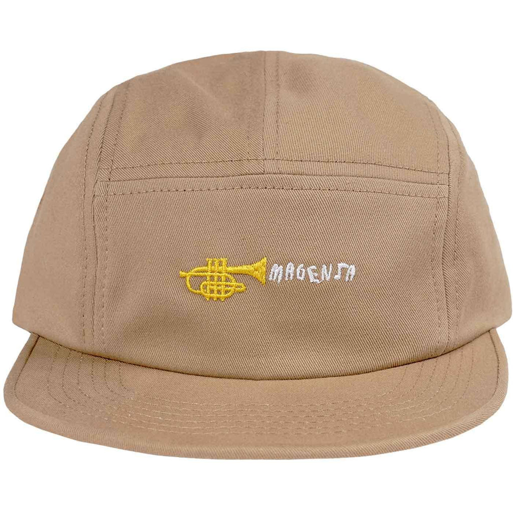 Magenta Trumpet 5 Panel Cap Beige  Magenta   