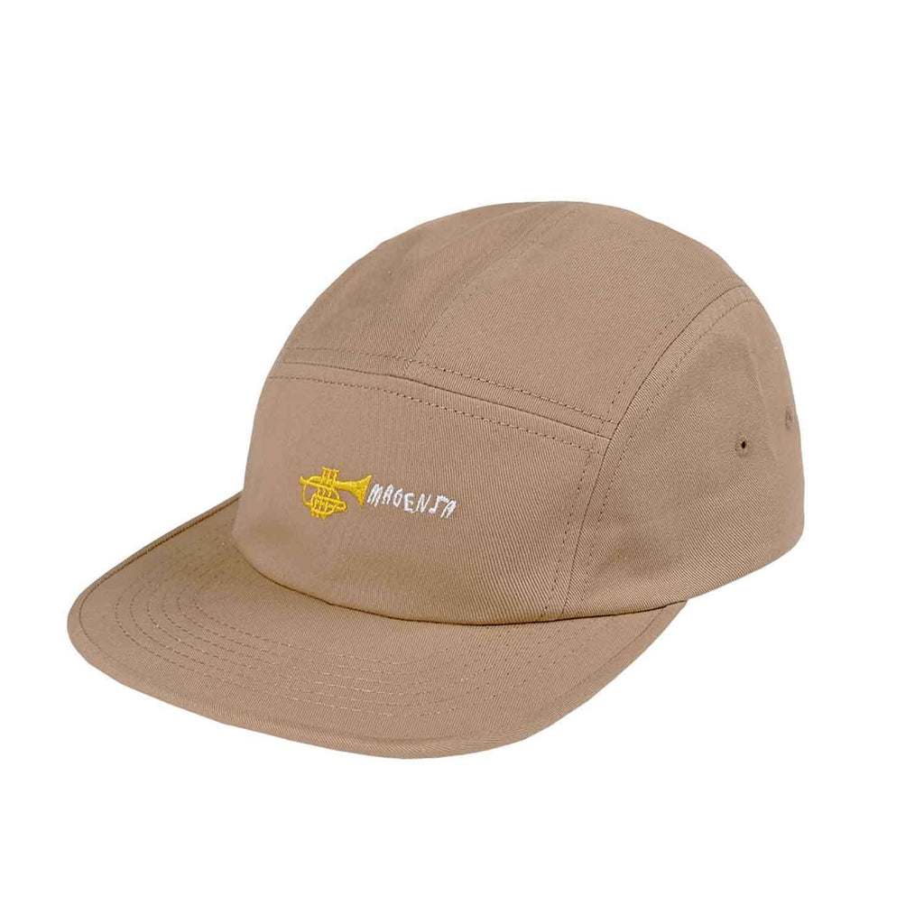 Magenta Trumpet 5 Panel Cap Beige  Magenta   